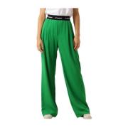 Groene Logo Lange Broek Elegante Stijl Co'Couture , Green , Dames