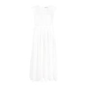 Elegante Witte Macramé Kant Midi Jurk Self Portrait , White , Dames