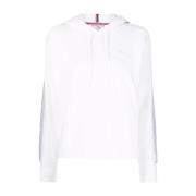 Beige Katoenen Sweater Hoodie Tommy Hilfiger , White , Dames