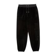 Zwarte Velours Diamant Trainingsbroek Juicy Couture , Black , Unisex