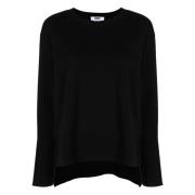 Zwarte Wol Crew Neck Sweater Dkny , Black , Dames