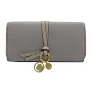 Pre-owned Leather wallets Chloé Pre-owned , Gray , Dames