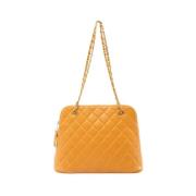 Pre-owned Leather chanel-bags Chanel Vintage , Yellow , Dames