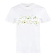 Katoenen T-shirt met logo Stella McCartney , White , Dames