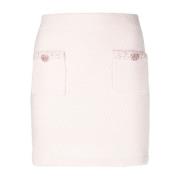 Elegante Roze Gebreide Mini Rok Self Portrait , Pink , Dames