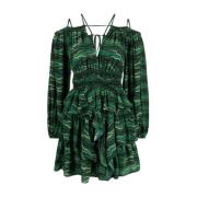 Groene Zijden Mini Jurk Ulla Johnson , Green , Dames