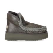 Eskimo Platform Enkellaars IJzer Grijs Mou , Gray , Dames