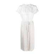 Gestreepte Midi Jurk in Wit Vince , White , Dames