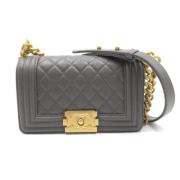 Pre-owned Leather crossbody-bags Chanel Vintage , Gray , Dames