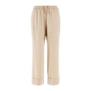 Flanel Effect Resort Broek Herno , Beige , Dames