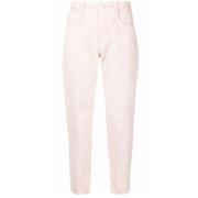 Roze Faded Cropped Denim Jeans Stella McCartney , Pink , Dames