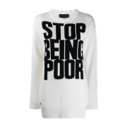 Witte Casual Sweater Ronde Hals Philipp Plein , White , Dames