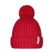 Chunky Gebreide Pom Beanie Barts , Red , Dames