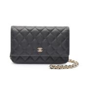 Pre-owned Leather crossbody-bags Chanel Vintage , Black , Dames