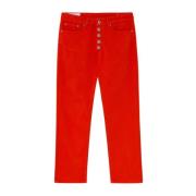 Cropped Trousers Dondup , Red , Dames