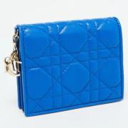 Pre-owned Leather wallets Dior Vintage , Blue , Dames