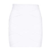 Gebreide korte rok in wit Balmain , White , Dames