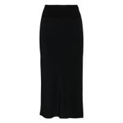 Zwarte Casual Knie Bias Rok Rick Owens , Black , Dames