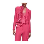 Geknipte Fuchsia Blazer met Verenafwerking Patrizia Pepe , Pink , Dame...