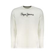 Lange mouw katoenen T-shirt met print Pepe Jeans , White , Heren