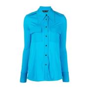 Blauwe Longsleeve Jersey Shirt Proenza Schouler , Blue , Dames