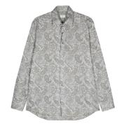 Paisley Bloemen Lange Mouw Shirt Multicolor Etro , Gray , Heren