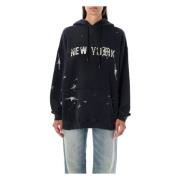 New York Hoodie - Urban Style R13 , Black , Dames