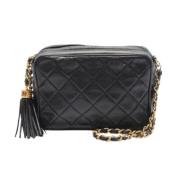 Pre-owned Leather chanel-bags Chanel Vintage , Black , Dames