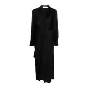 Zwarte Gedrapeerde Midi Jurk Simkhai , Black , Dames