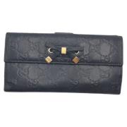 Pre-owned Leather wallets Gucci Vintage , Black , Dames