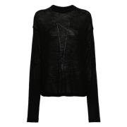 Zwarte Wol Casual Trui Rick Owens , Black , Dames