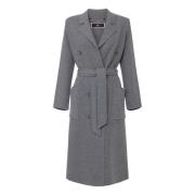 Stijlvolle wollen jas voor vrouwen Elisabetta Franchi , Gray , Dames