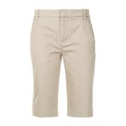 Casual Beige Katoen Elastaan Shorts Vince , Beige , Dames