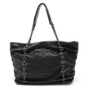 Pre-owned Leather chanel-bags Chanel Vintage , Black , Dames