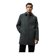 Klassieke wollen T-coat in donkergrijs Brixtol Textiles , Gray , Heren