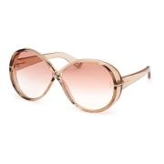 Edie-02 Zonnebril Licht Bruin/Roze Tom Ford , Brown , Dames