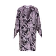 Acryl Gebreide Jurk met Patronen Msgm , Purple , Dames