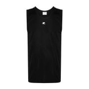 Zwarte Ribgebreide Tanktop Courrèges , Black , Dames