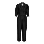 Elegante Zwarte Jumpsuit met Riem My Essential Wardrobe , Black , Dame...