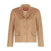 Bruine wollen jas Boxy Style Max Mara Studio , Brown , Dames