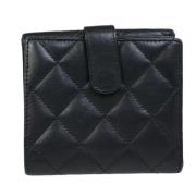 Pre-owned Leather wallets Chanel Vintage , Black , Dames