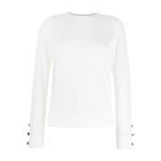 Beige Merino Knoopsweater Michael Kors , White , Dames