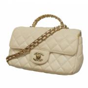 Pre-owned Leather chanel-bags Chanel Vintage , White , Dames