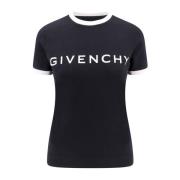 Contrasterend Detail Katoenen T-shirt Givenchy , Black , Dames