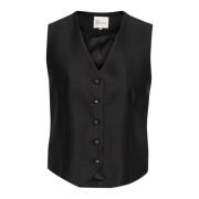 Klassieke Zwarte Vest Jas My Essential Wardrobe , Black , Dames