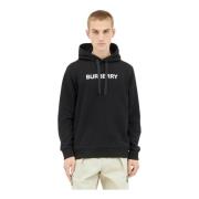 Katoenen Logo Hoodie Burberry , Black , Heren