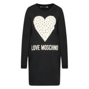 Blauwe Katoenen Statement Jurk Love Moschino , Blue , Heren