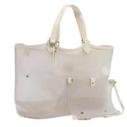 Pre-owned Vinyl totes Louis Vuitton Vintage , White , Dames