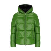 Groene Gewatteerde Hoodie Save The Duck , Green , Heren