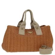 Pre-owned Canvas handbags Prada Vintage , Beige , Dames